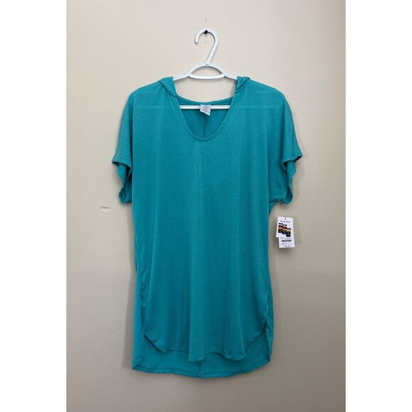 3 For $6 NWT Time And Tru Womens Small (4-6) Green Short Sleeve Hooded Cover Up - Picture 1 of 4